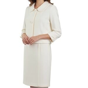 Tristan Winter White 60s Mod Suit Jacket & Dress Set Small Work Formal